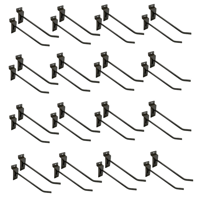 24 Pcs 6'' Raw Steel Slatwall Hook Hooks Retail Display Wire Metal Hanger