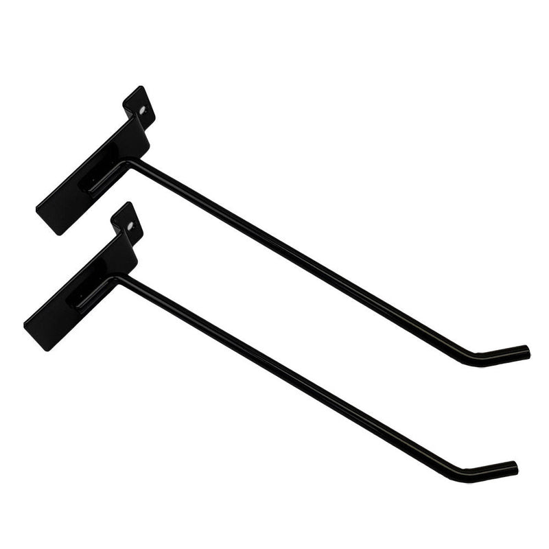 24 Pcs 8'' Black Slatwall Hook Hooks Retail Display Wire Metal Hanger