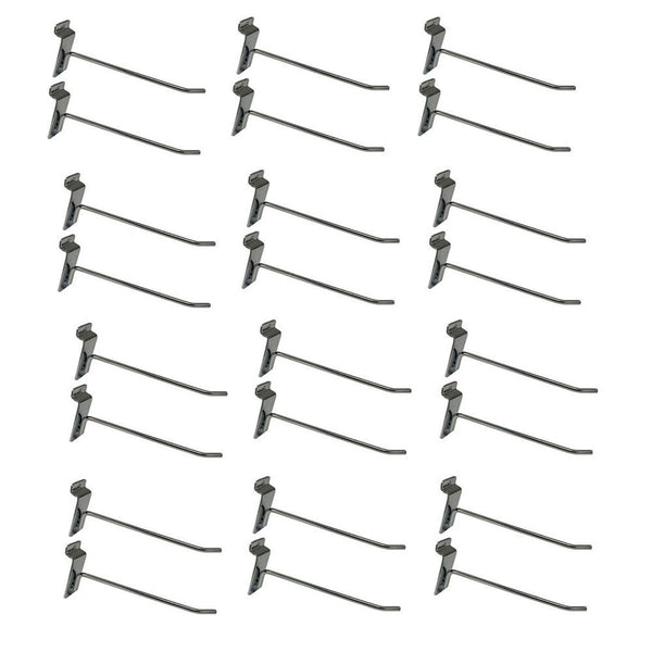 24 Pcs 8'' Chrome Slatwall Hook Hooks Retail Display Wire Metal Hanger