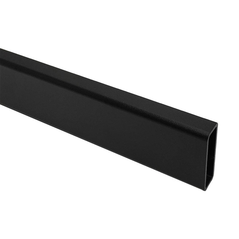 24'' Matte Black Industrial Pipe Style Rectangular Tubing Hangrail Retail Display Fixture