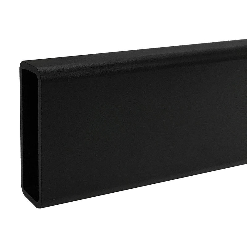 24'' Matte Black Industrial Pipe Style Rectangular Tubing Hangrail Retail Display Fixture