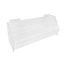 24-1/2'' x 6-1/2'' x 9'' Lucite Clear Acrylic Slatwall Three Tier Bin Store Retail Fixture