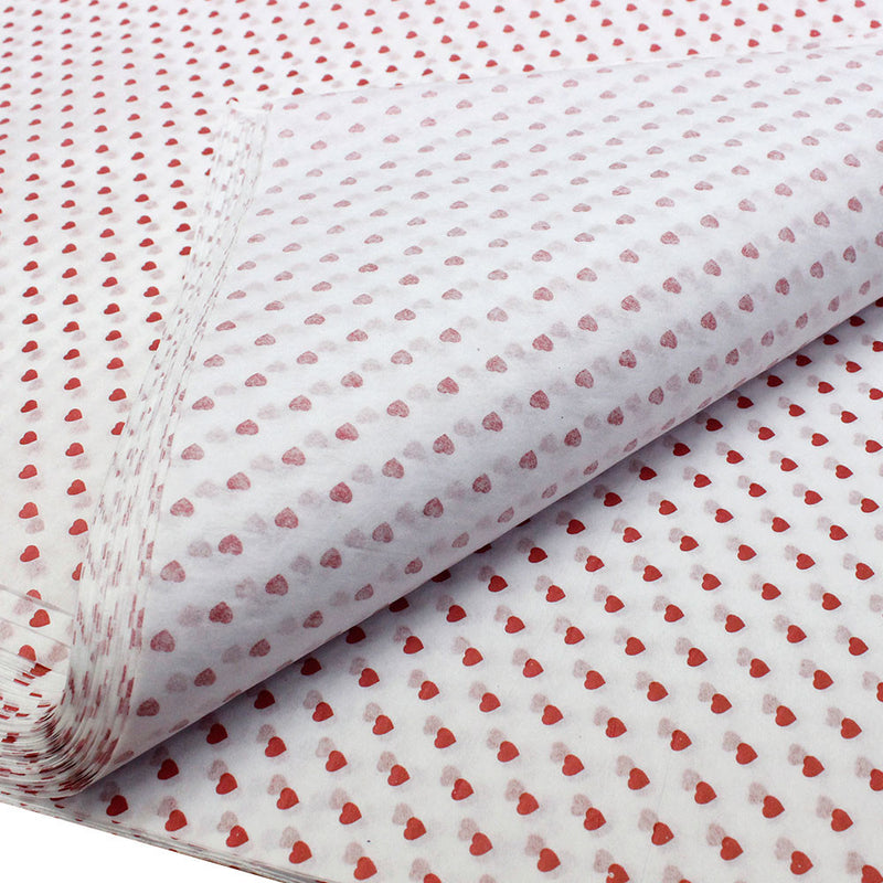 240 Pc 20'' x 30'' RED HEART Polka Dot Pattern Print Tissue Paper Gift Wrapping Tissues