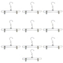 25 Pc 12'' Metal Hangers Chrome Pant & Skirt Hanger Clip Fixture Retail Store Adult Size