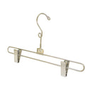 25 Pc 12'' Metal Hangers Chrome Pant & Skirt Hanger Clip Fixture Retail Store Adult Size