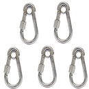 250 LB Cap 5 PC 1/4" Marine Stainless Steel Spring Snap Hook w- Eyelet & Screw