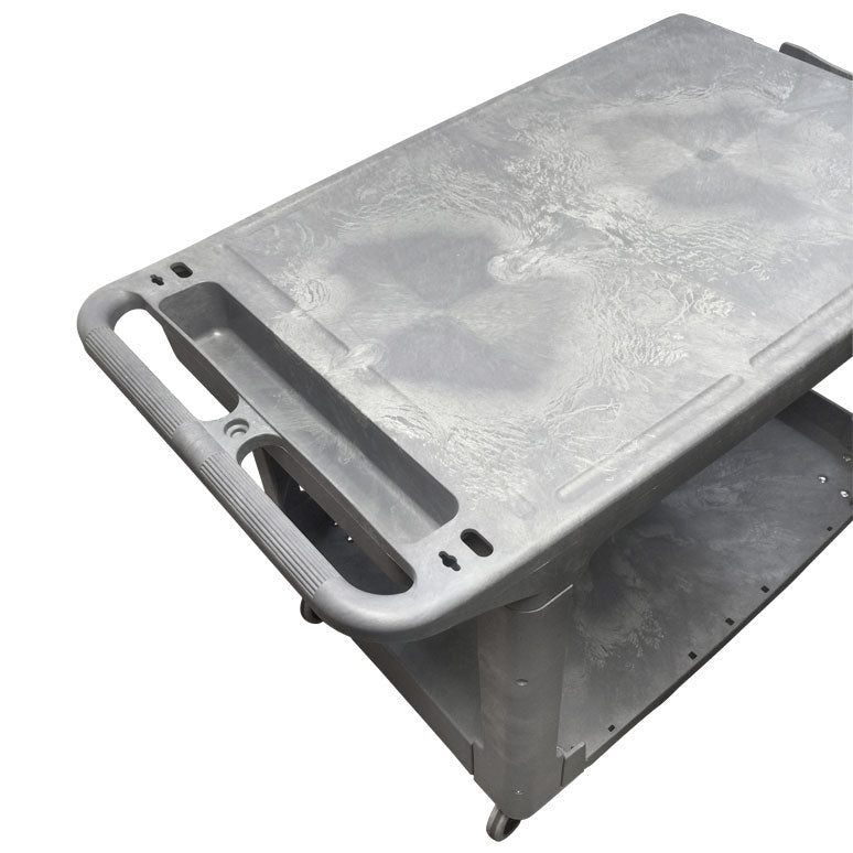 26" x 36" Mobile Cart Carrier Plastic FLAT SERVICE UTILITY CART 2 Shelves 500lbs