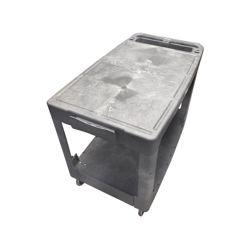 26" x 36" Mobile Cart Carrier Plastic FLAT SERVICE UTILITY CART 2 Shelves 500lbs