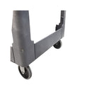 Plastic flat top service trolley with wheels and lower storage shelf