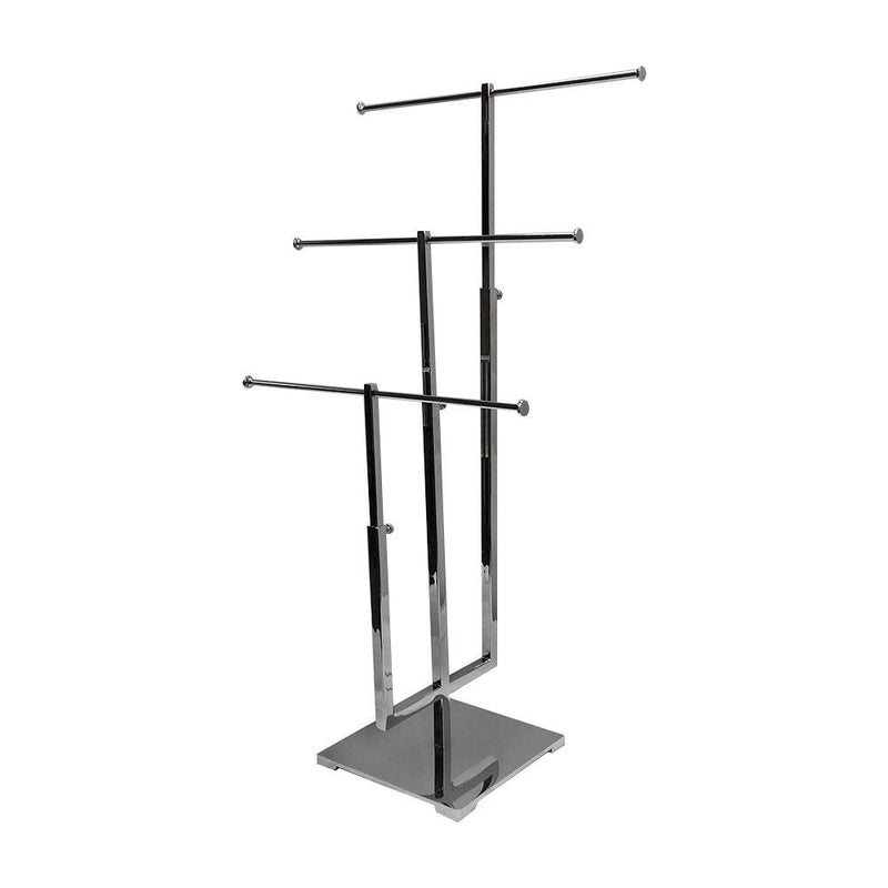 28-1/2''H Chrome Adjustable 3 Tier Jewelry Stand Retail Store Display Fixture