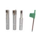 3 Pc 1/2'' Shank 90 Degree Square Shoulder Indexable End Mill APKT1003 Inserts