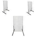 3 Pc GLOSS BLACK Gridwall panels 2' x 4' T-Leg Stands Display Hanging Fixture