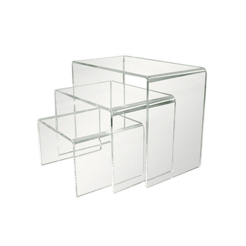 3 Pc Lucite Clear Acrylic U Cubes Riser Nester Retail Store Display