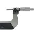 3-4 inch machinist micrometer set with calibration rod and wrench in foam-lined box.