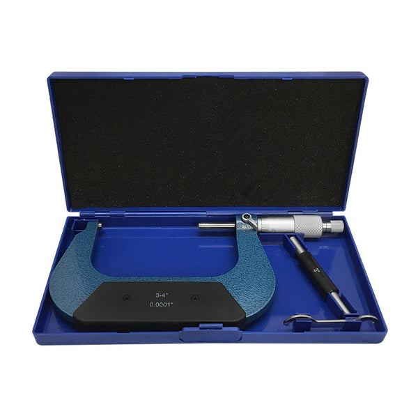 3-4'' Outside Micrometer Solid Metal Frame 0.0001'' Graduation Ratchet Stop