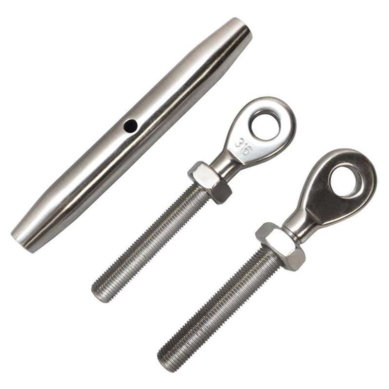 3/8'' Marine Stainless Steel Closed Body Turnbuckle EYE EYE Rigging Boat 700Lbs