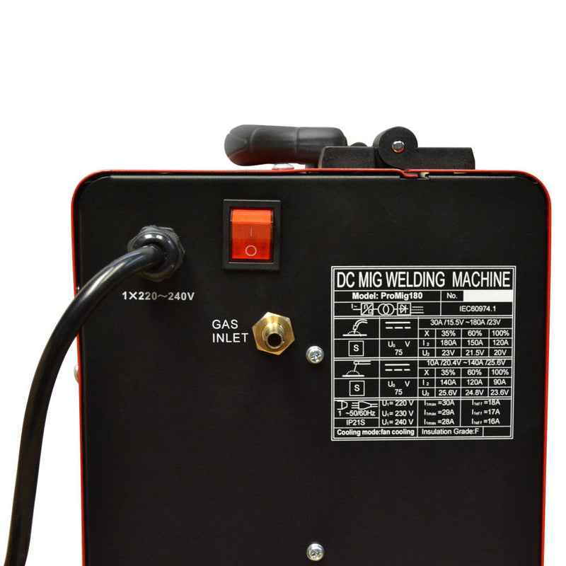 30 - 180 Amp Inverter IGBT Welder Welding DC MIG MAG MMA Stick Wire Feed Gas - No Gas