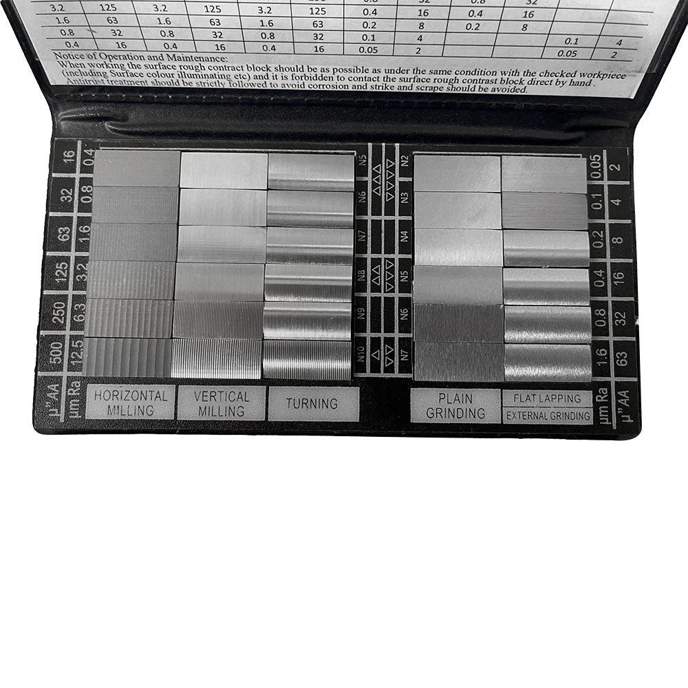 30 Pc Specimen Surface Roughness Comparator Composite Pocket Set Gauge