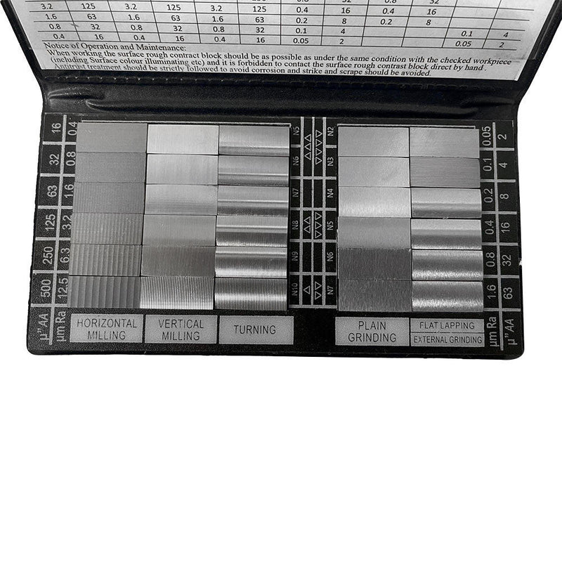 30 Pc Specimen Surface Roughness Comparator Composite Pocket Set Gauge