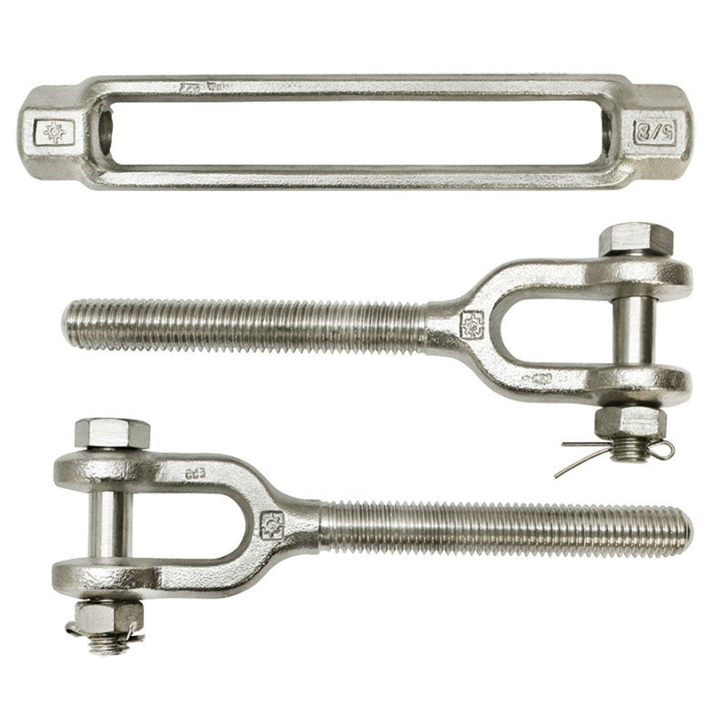 316 Stainless Steel Marine 5/8'' x 6" Turnbuckle JAW JAW Pulley Swivel Hoist
