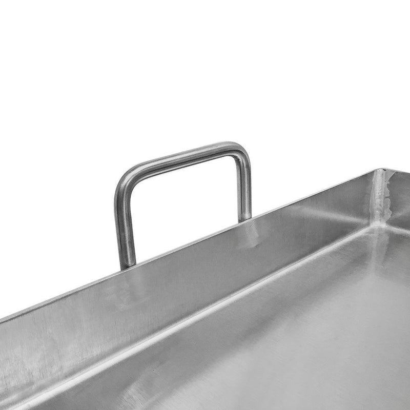 32''L x 16''W Stainless Steel Double Griddle Plancha Cooking Pan 4 Sided Wall