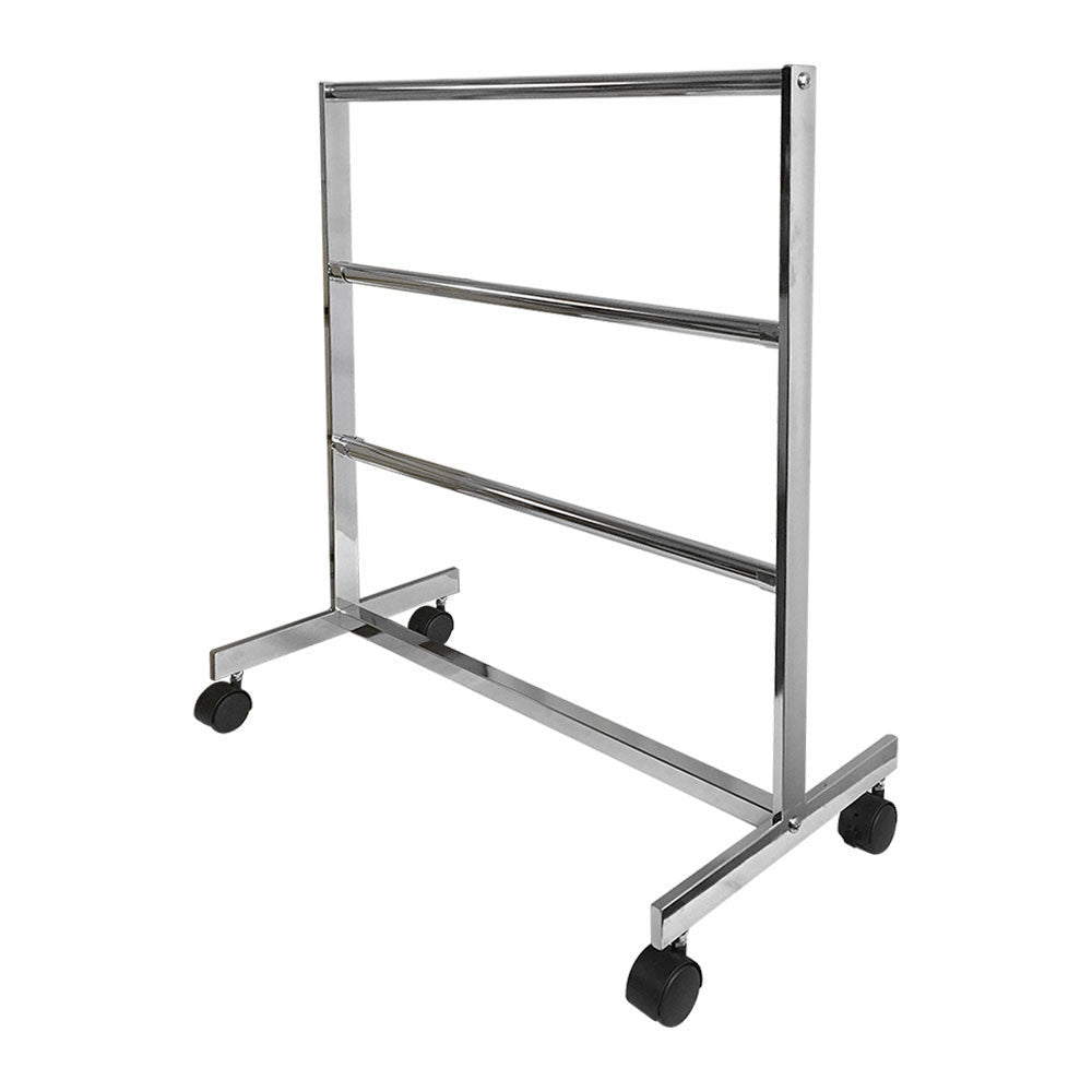 32-1/2'' X 15'' X 30-1/2'' Chrome Finish 3 Bars Clothing Rack Garment Rack Retail Fixture