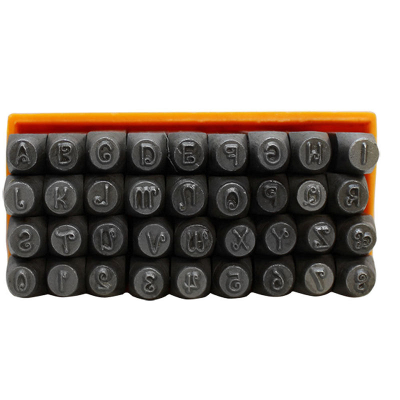 36 Pc 1-8'' 3mm Metal Punch Stamps CAPITAL Letter Number Marking Ingot Jewelry