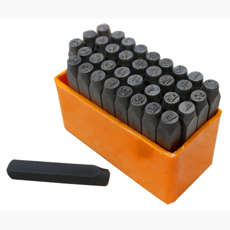 36 PCS 1-4'' 6mm Metal Punch Stamps CAPITAL Letter Number Marking Ingot Jewelry