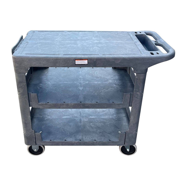 38''L x 19''W x 32-1/2''H Plastic Utility Service Cart 3 Shelf Tool Cart