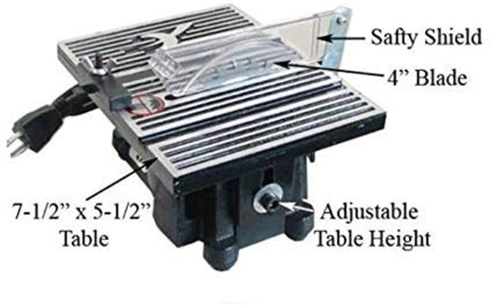 4 inch Mini Table Saw Hobby Crafts 4500RPM w- 2 Blades