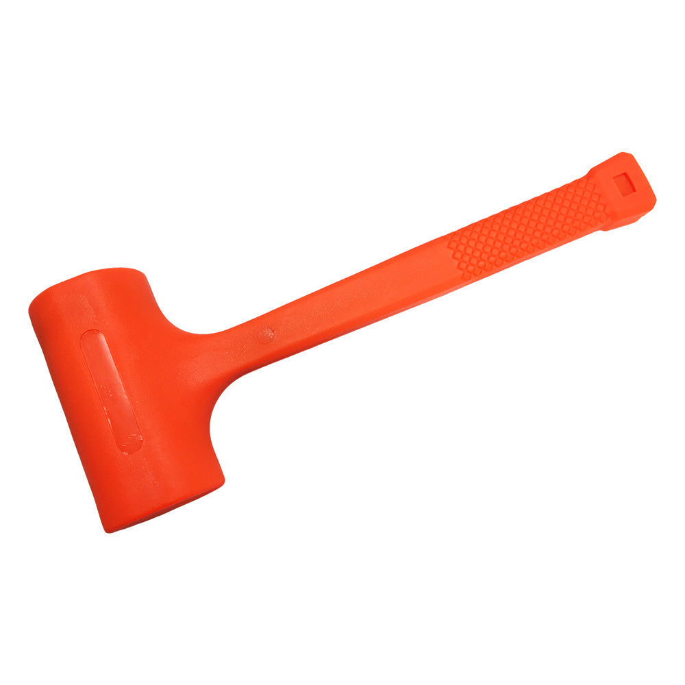 4lb dead blow rubber mallet hammer with bright orange non-marring coating and textured grip handle.
