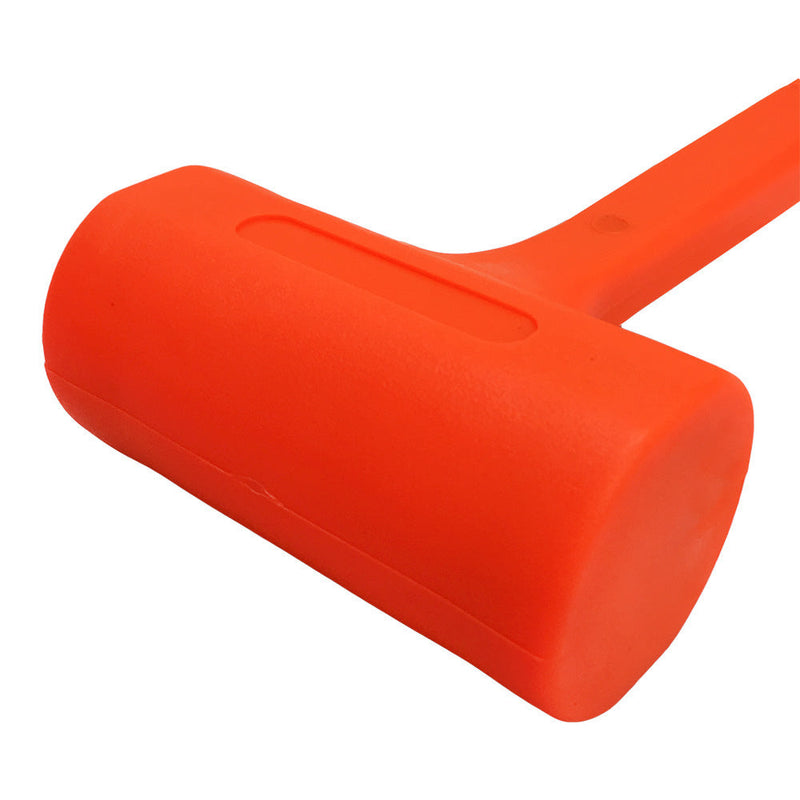 4 Lbs Dead Blow Rubber Mallet 14-1/2'' Length Hammer Non-Marring Rubber Coating Neon Orange