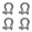 4 PC 1" Screw Pin Anchor Shackle Galvanized Steel Drop Forged 17000 Lbs D Ring Bow Rigging