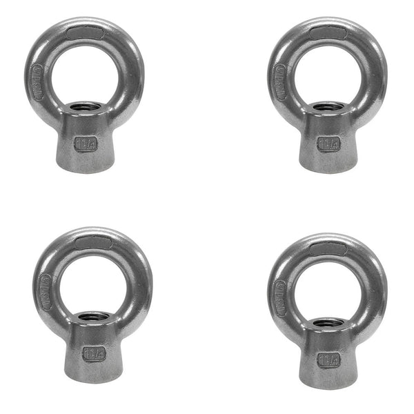 4 Pc 1-1/4" Boat Marine T316 Stainless Steel Lifting Eye Nut 9,000 LBS Cap UNC Tap