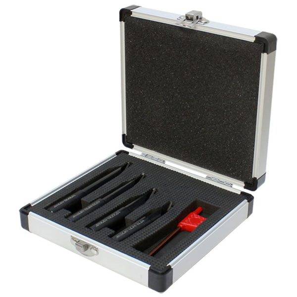 thumbnail image 2 of 5/16" 5-Piece Indexable Carbide Insert Lathe Tool Set - C6 Chipbreaker Turning Bits With Case 2 of 11