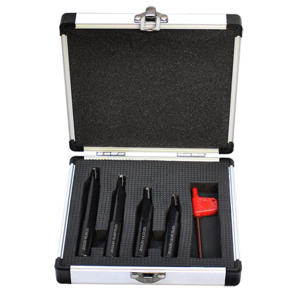 4 PC 1/2'' Shank Indexable Boring Set Free TCMT Insert Turning Lathe Tool Holder