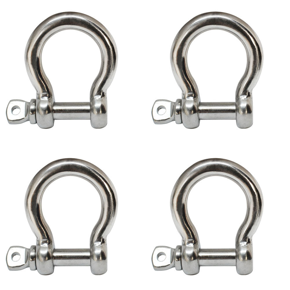 4 Pc 1/2" Stainless Steel Screw Pin Bow Shackle Anchor Boat Marine Parcord Rigging