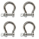 4 Pc 1/2" Stainless Steel Screw Pin Bow Shackle Anchor Boat Marine Parcord Rigging