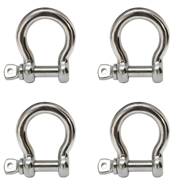 4 Pc 1/2" Stainless Steel Screw Pin Bow Shackle Anchor Boat Marine Parcord Rigging