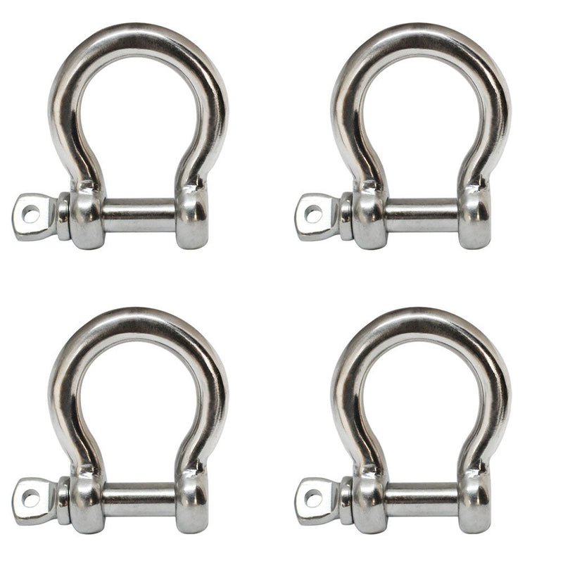4 Pc 1/2" Stainless Steel Screw Pin Bow Shackle Anchor Boat Marine Parcord Rigging