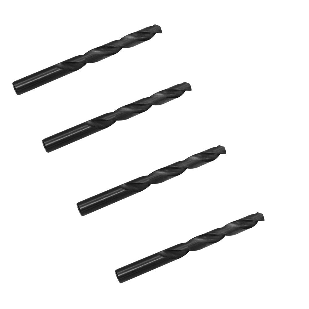 4 Pc 14.5mm HSS Black Oxide Jobber Length Twist Drill Set Straight Shank Drilling High Speed Steel