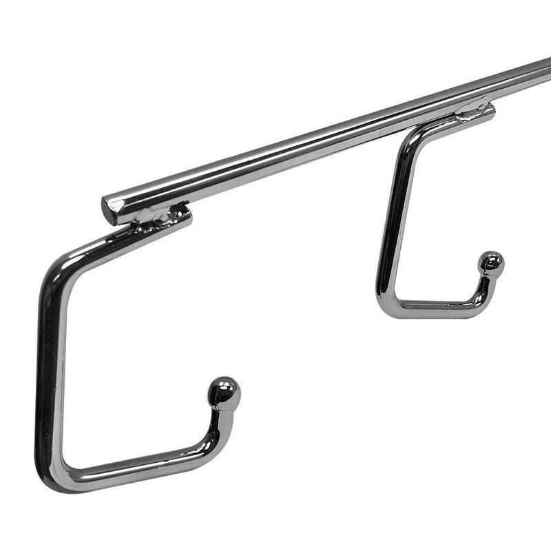 4 Pc 16'' Long Chrome Pegboard 5 Hook Waterfall J Hook