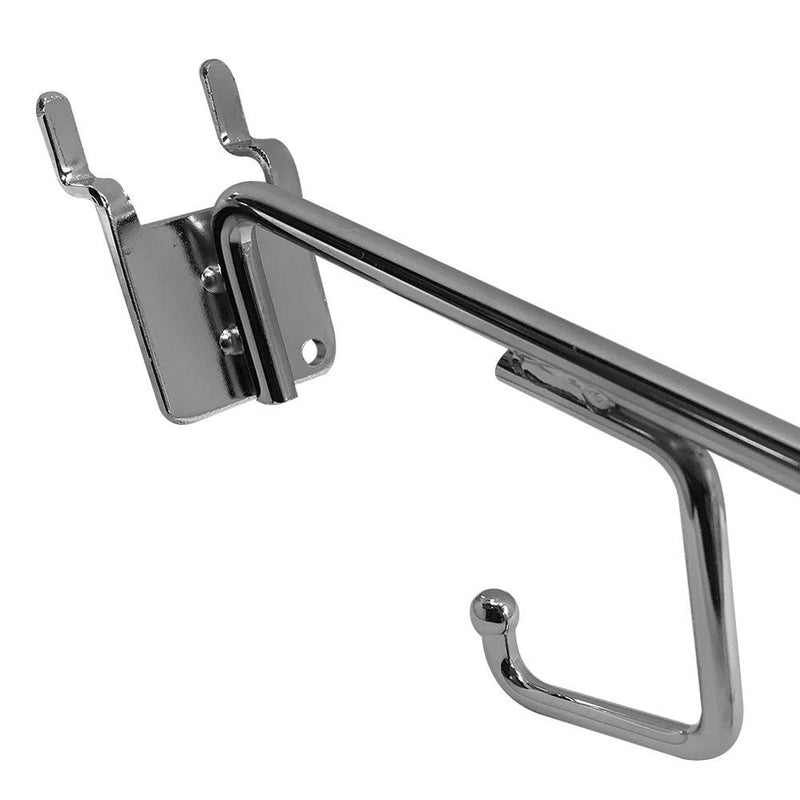 4 Pc 16'' Long Chrome Pegboard 5 Hook Waterfall J Hook