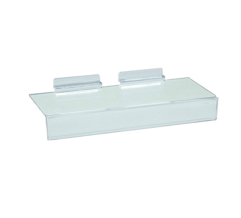 4 Pc 4'' x 10'' Slatwall Clear Acrylic Shoe Shelf 1''H Sign Holding Slot
