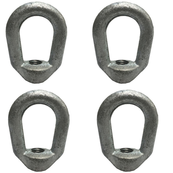 4 Pc 5/8" X 3/4"-10 Threaded Hot Dipped Galvanized Forged Eye Nut 5,200 Lb Cap Working Load