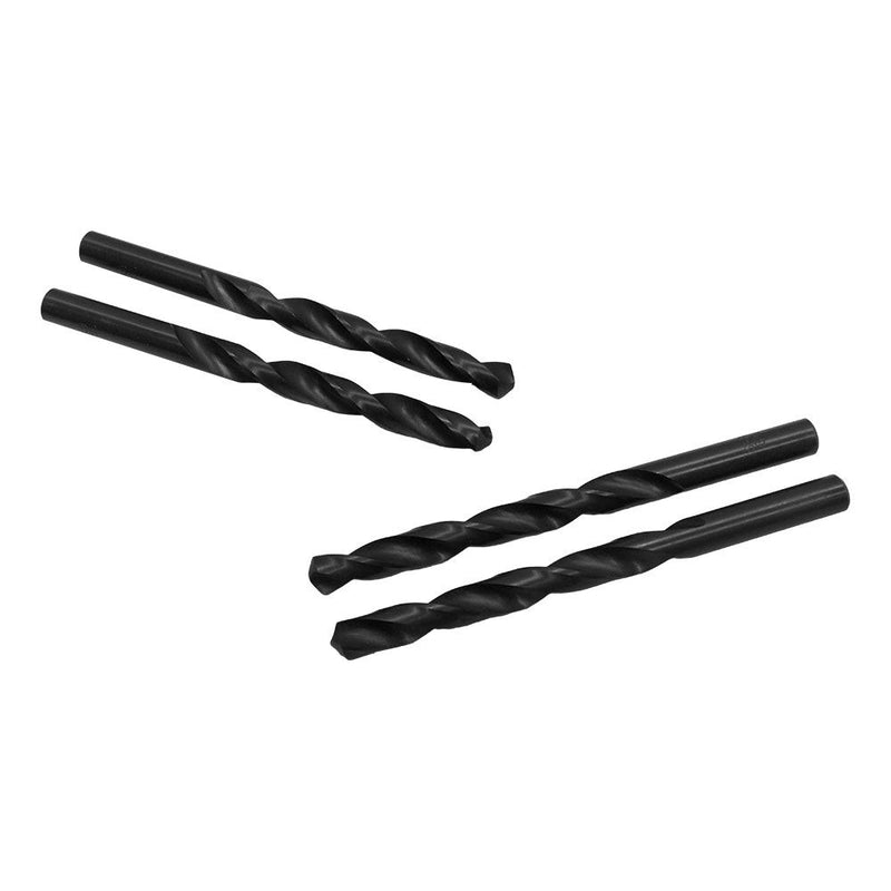 4 Pc 6.5mm HSS Black Oxide Jobber Length Twist Drill Set Straight Shank Drilling High Speed Steel