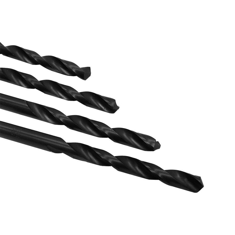 4 Pc 6.5mm HSS Black Oxide Jobber Length Twist Drill Set Straight Shank Drilling High Speed Steel