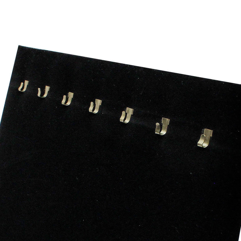 4 Pc 7-1/2''W x 14''H Black Velvet 7 Hook Easel Stand Necklace Chain Jewelry Display