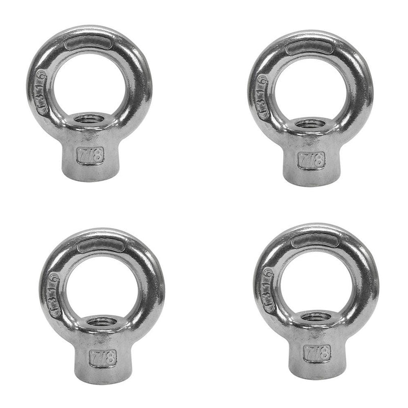 4 Pc 7/8" Boat Marine T316 Stainless Steel Lifting Eye Nut 5,800 LBS Cap UNC Tap