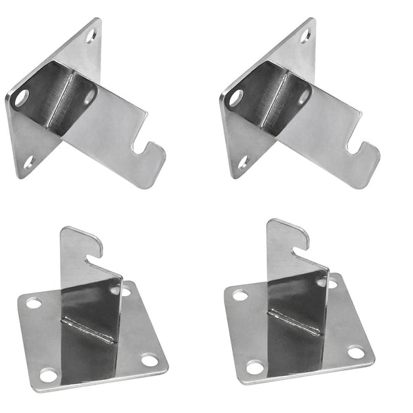 4 Pc CHROME 3'' x 3'' Gridwall Wall Bracket Mount Grid Panel Mount Mounting Brackets